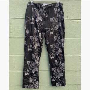 Vintage Black Floral Pants